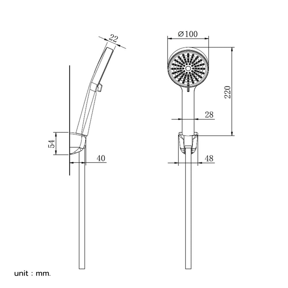 ชุดฝักบัวสายอ่อน 3 ระดับ RASLAND RA D413-D1357