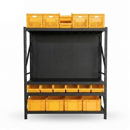 ชั้นเหล็ก 4 ชั้น CUSTOMAI COMBO SET PEG SIZE XL 180x60x200 ซม. สีเหลือง/ดำ_1