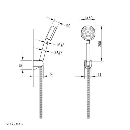 ชุดฝักบัวสายอ่อน 1 ระดับ BEN D411-ALU-AL_8
