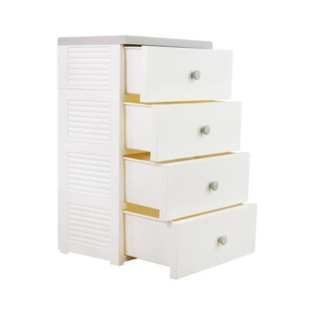 ตู้ลิ้นชัก 4 ชั้น STACKO MINA 57.6x40x93.3 ซม. สีขาว/เทา_3