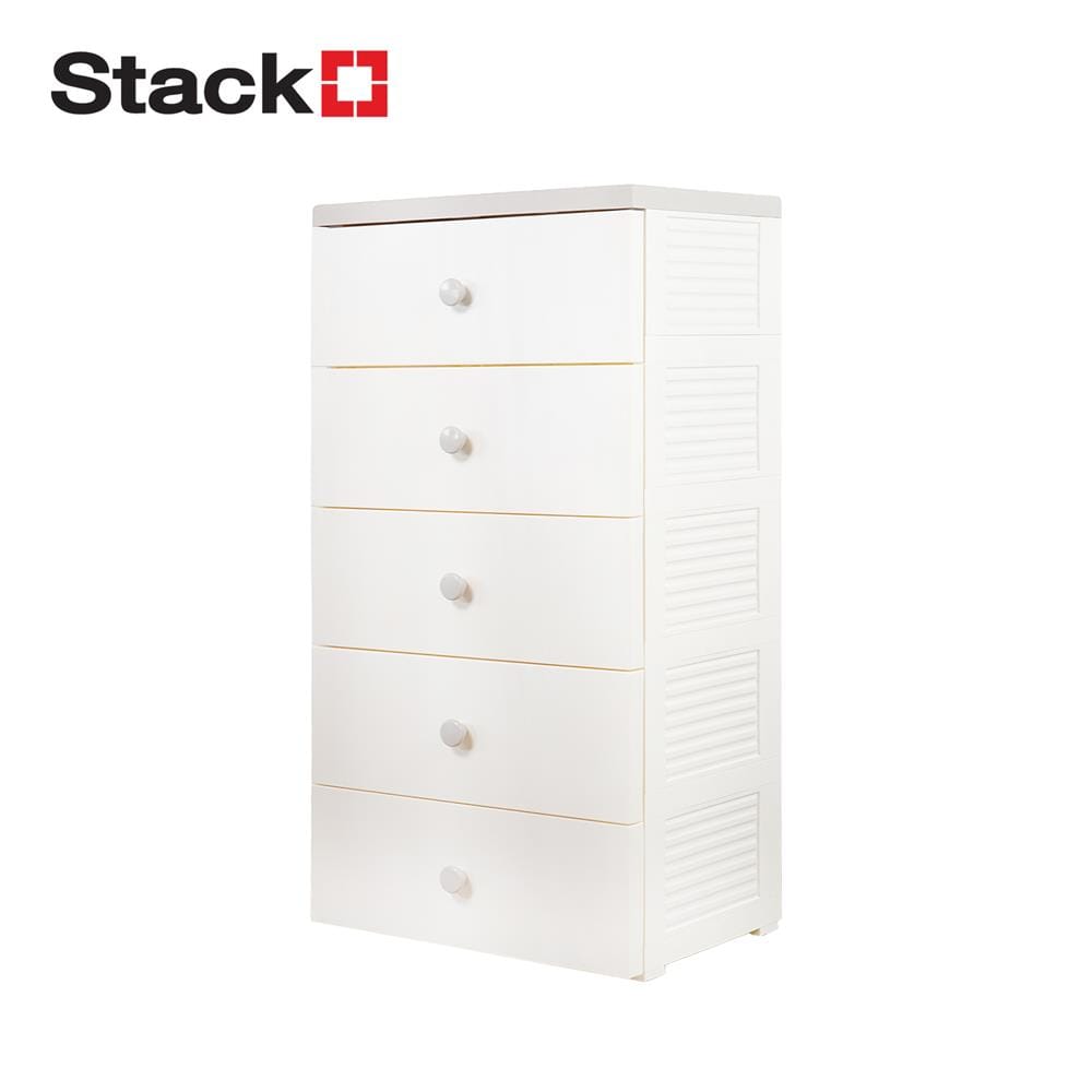 ตู้ลิ้นชัก 5 ชั้น STACKO MINA 57.6x40x115 ซม. สีขาว/เทา_1