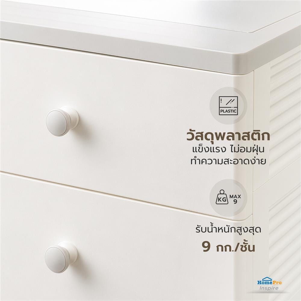 ตู้ลิ้นชัก 5 ชั้น STACKO MINA 57.6x40x115 ซม. สีขาว/เทา