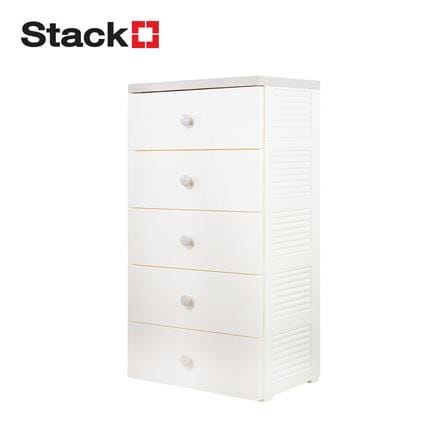 ตู้ลิ้นชัก 5 ชั้น STACKO MINA 57.6x40x115 ซม. สีขาว/เทา_0