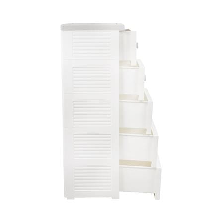 ตู้ลิ้นชัก 5 ชั้น STACKO MINA 57.6x40x115 ซม. สีขาว/เทา_3