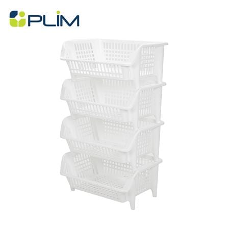 ตะกร้าผ้าเหลี่ยม 4 ชั้น PLIM URBAN สีขาว_1