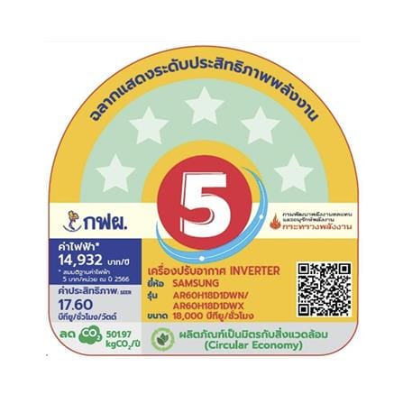 แอร์ผนัง SAMSUNG AR60H18D1DWNST 18,000 บีทียู อินเวอร์เตอร์_5