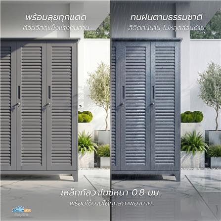 ตู้เก็บของกัลวาไนซ์ SPRING ATLAS 120x185 ซม. สีเทา_8