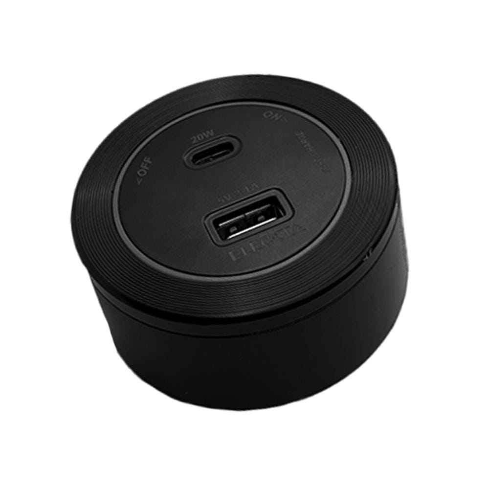เต้ารับไร้สาย ELECKTA 1 USB-A + 1 USB TYPE-C 20 วัตต์ สีดำ