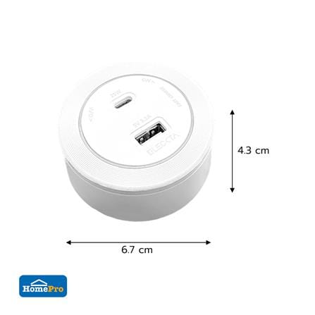 เต้ารับไร้สาย ELECKTA 1 USB-A + 1 USB TYPE-C 20 วัตต์ สีขาว_4
