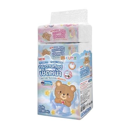 กระดาษเช็ดหน้า KUMA 180 แผ่น (แพ็ก 5 ชิ้น)_0