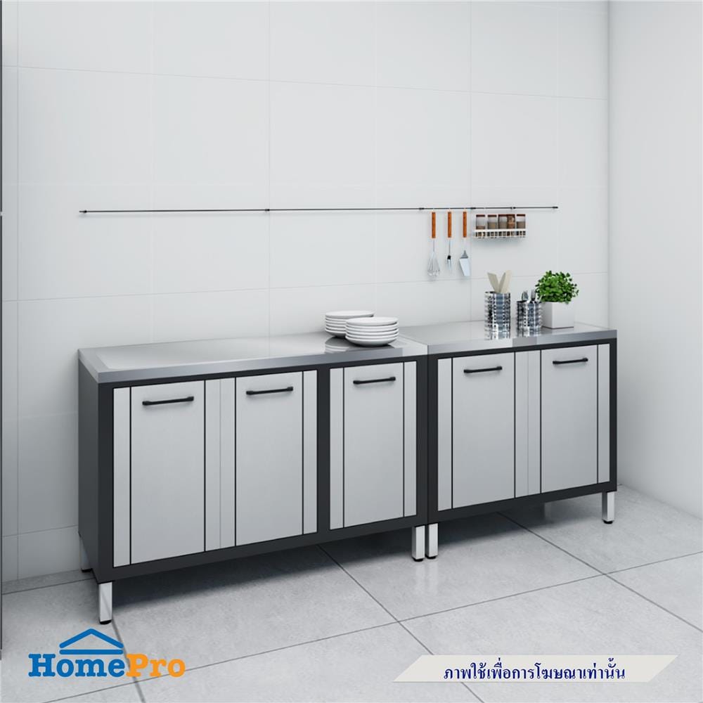 ตู้ตั้งพื้น ท็อปเรียบ CABIN HARVIN 120x85x50 ซม. สีเทา