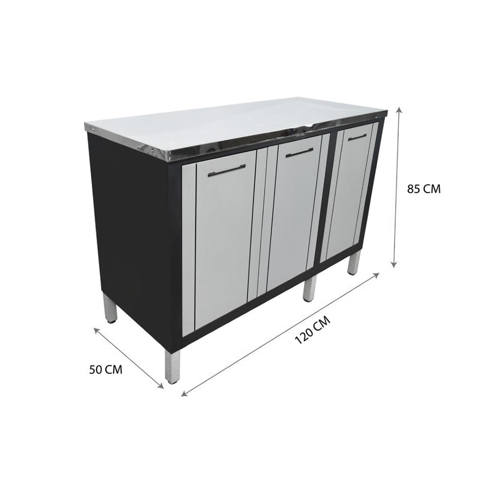 ตู้ตั้งพื้น ท็อปเรียบ CABIN HARVIN 120x85x50 ซม. สีเทา