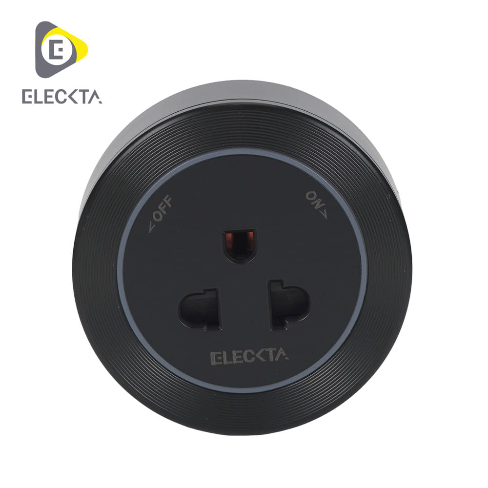 เต้ารับไร้สาย 3 ตา ELECKTA SP-07 สีดำ