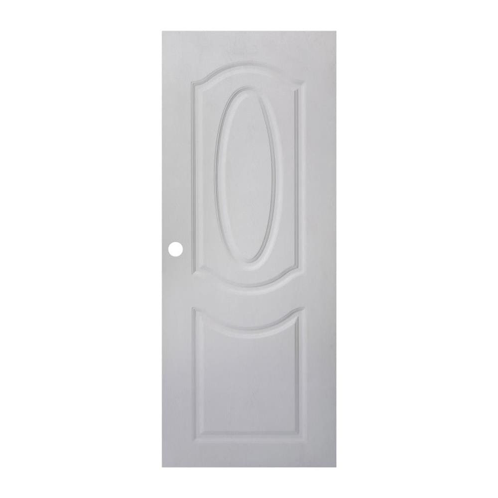 ประตูภายนอก UPVC เจาะลูกบิด MODERNWOOD MWR002 80x200 ซม. สีขาว