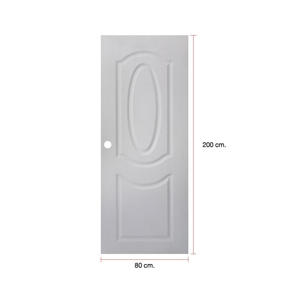 ประตูภายนอก UPVC เจาะลูกบิด MODERNWOOD MWR002 80x200 ซม. สีขาว