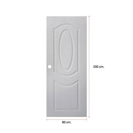 ประตูภายนอก UPVC เจาะลูกบิด MODERNWOOD MWR002 80x200 ซม. สีขาว_4