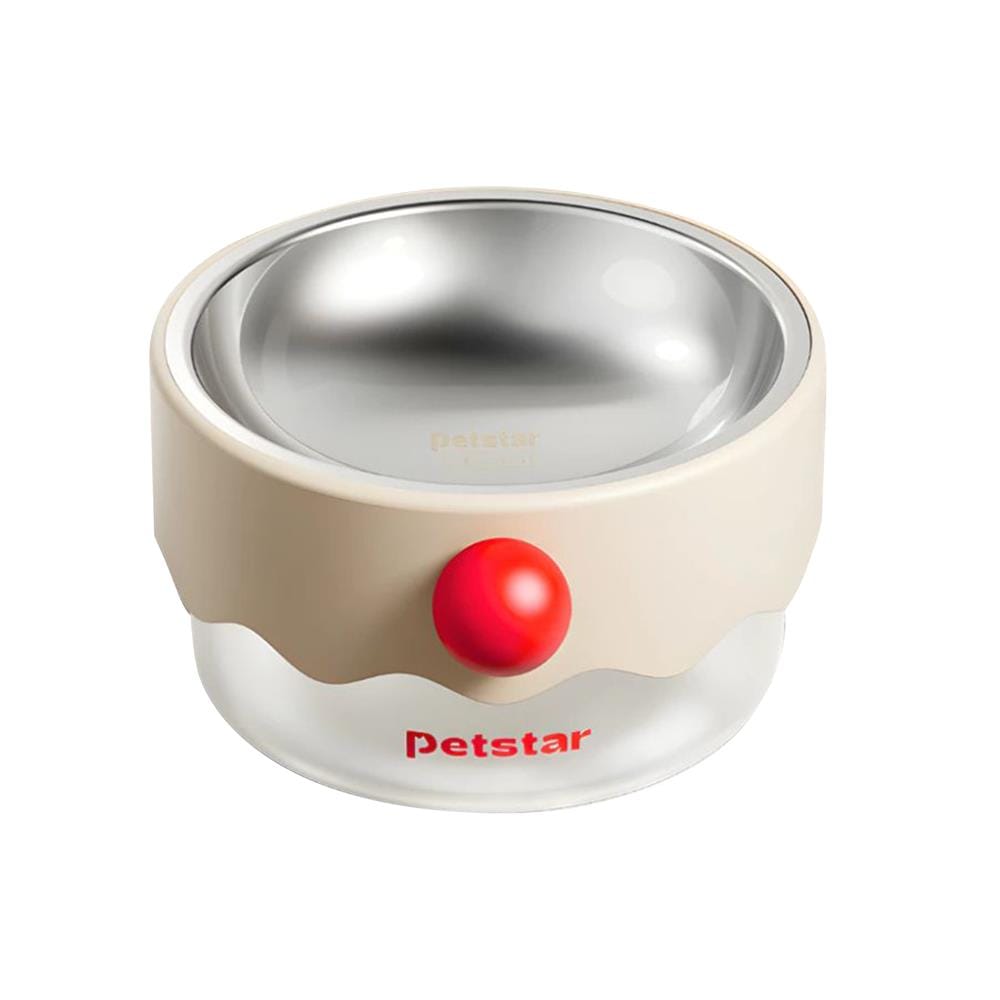 ชามอาหารสัตว์เลี้ยง PETSTAR PSRQ0205 สีน้ำตาลอ่อน