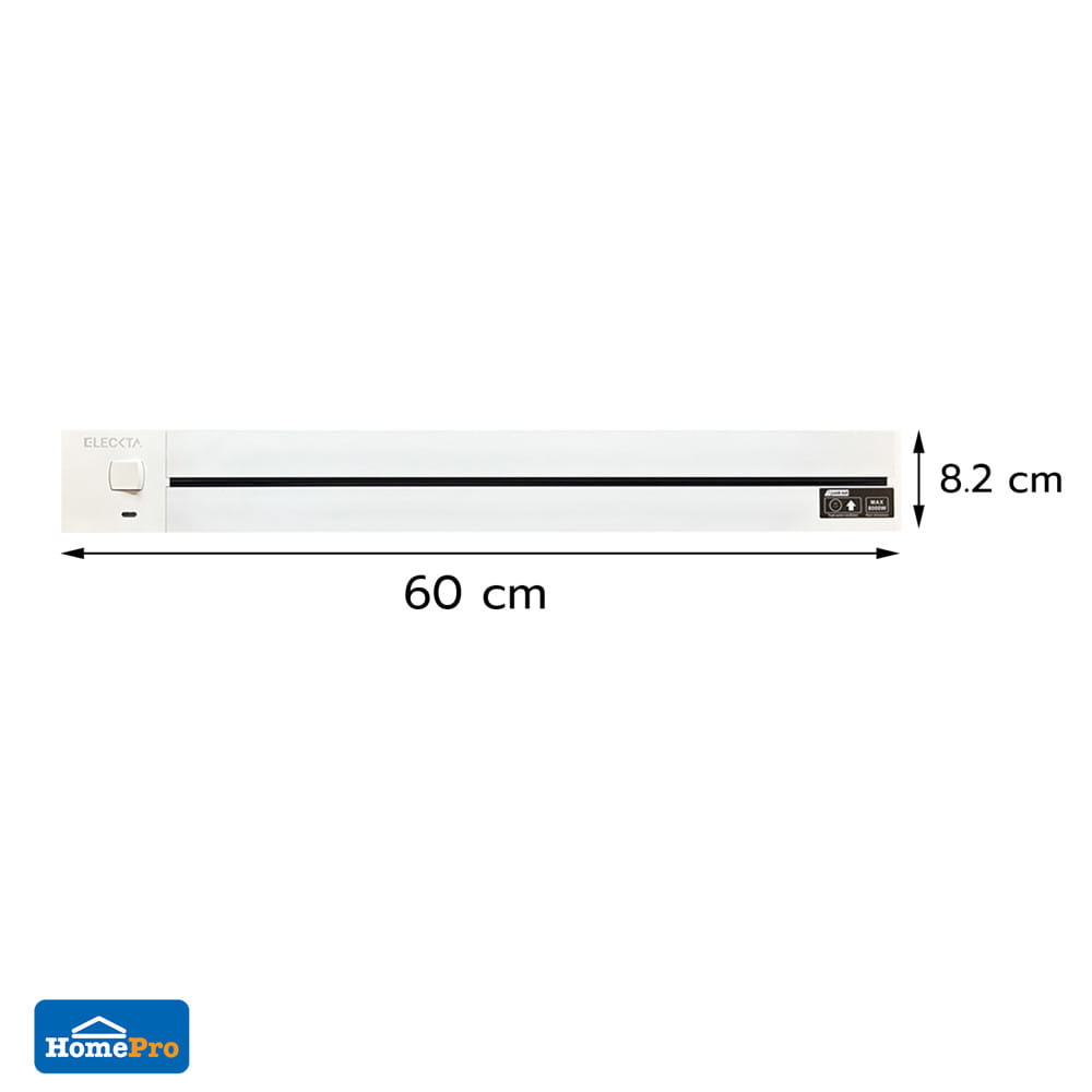 รางปลั๊กไฟแบบเลื่อนได้ ELECKTA K1-60 60 ซม. สีขาว