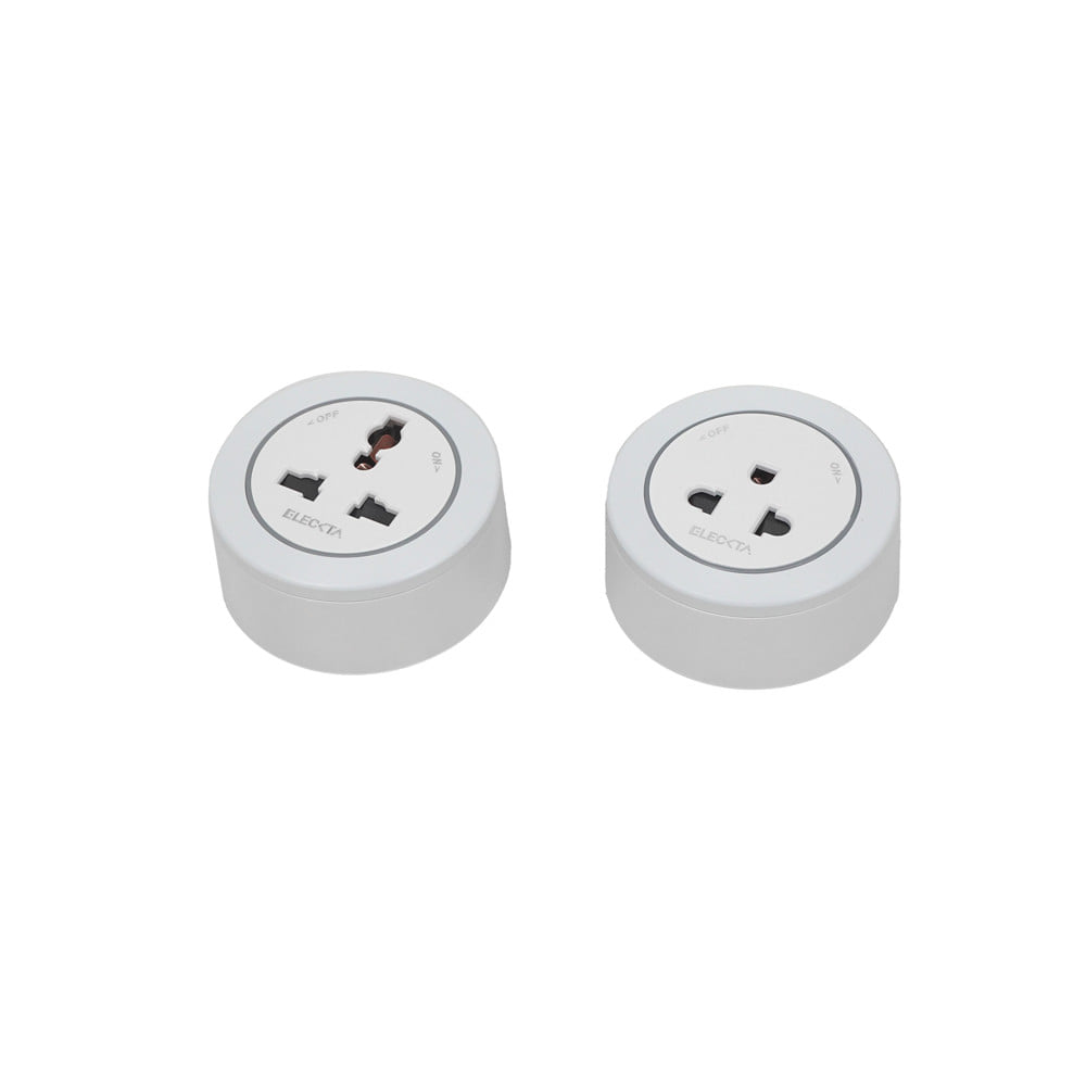 รางปลั๊กไฟแบบเลื่อนได้ พร้อมเต้ารับ 2 ตัว ELECKTA K1-60 60 ซม. สีขาว