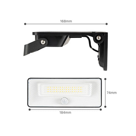 ไฟผนังภายนอก SOLAR CARINI RADIANT2 12 วัตต์ DAYLIGHT สีดำ_7