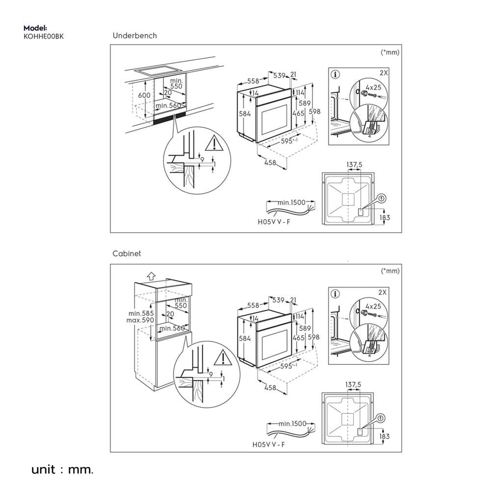 เตาอบฝัง MANUAL ELECTROLUX KOHHE00BK