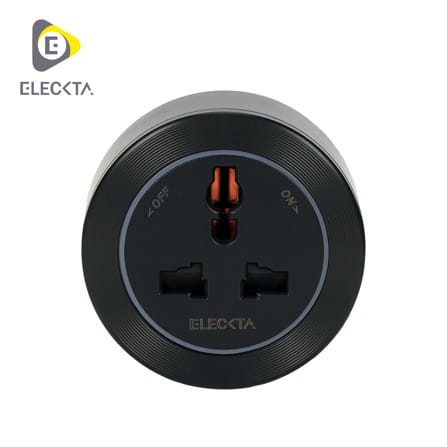 เต้ารับไร้สาย 3 ตา ELECKTA SP-06 สีดำ_0