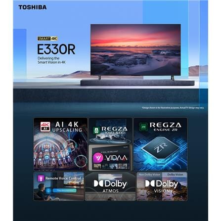 ทีวีแอลอีดี 43 นิ้ว TOSHIBA (4K, LED, VIDAA) 43E330RP_3