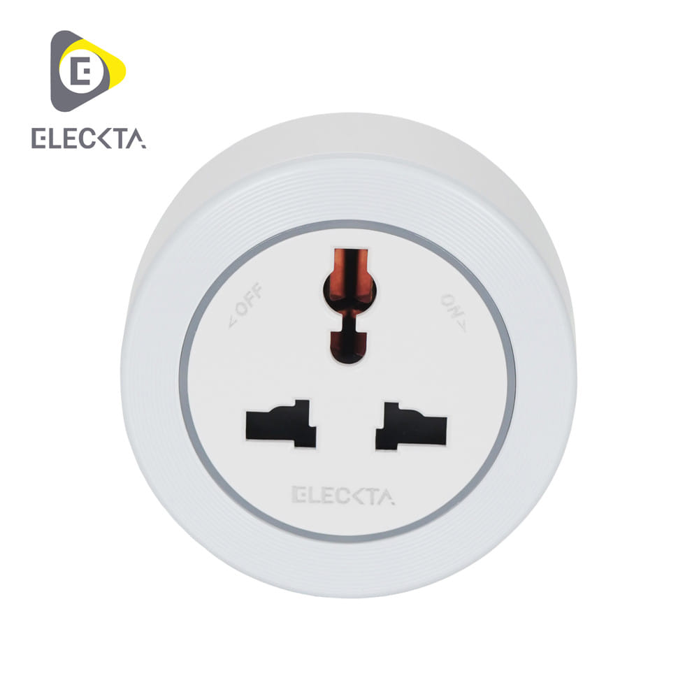 เต้ารับไร้สาย 3 ตา ELECKTA SP-06 สีขาว
