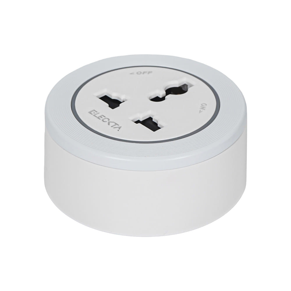 เต้ารับไร้สาย 3 ตา ELECKTA SP-06 สีขาว