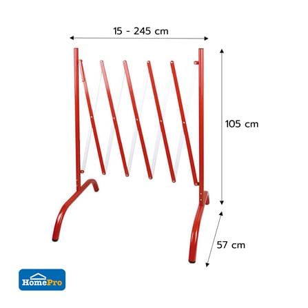แผงกั้นจราจรยืดหดได้ RIGHT 15-245 ซม. สีแดง/ขาว_6