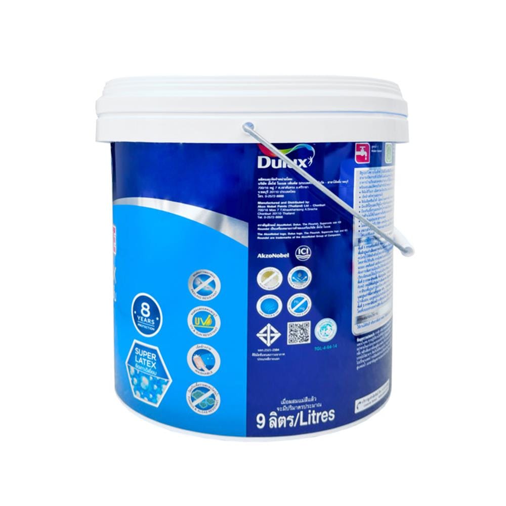 สีน้ำทาภายนอก ชนิดกึ่งเงา DULUX SUPERCOTE NANOTEX BASE B สีขาว 9 ลิตร