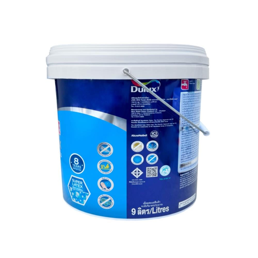 สีน้ำทาภายนอก ชนิดกึ่งเงา DULUX SUPERCOTE NANOTEX BASE A สีขาว 9 ลิตร