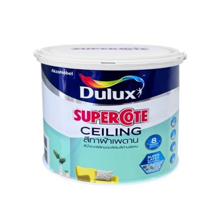 สีน้ำทาฝ้า ชนิดด้าน DULUX SUPERCOAT สีขาว 3 ลิตร_0