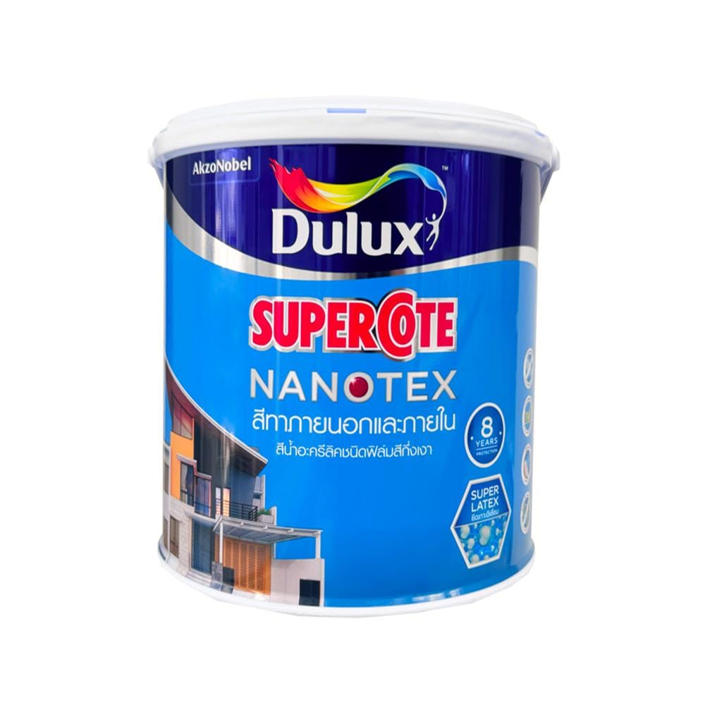 สีน้ำทาภายนอก ชนิดกึ่งเงา DULUX SUPERCOTE NANOTEX BASE B สีขาว 3 ลิตร
