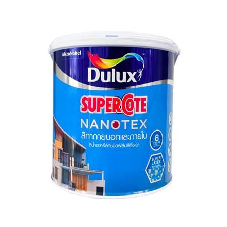 สีน้ำทาภายนอก ชนิดกึ่งเงา DULUX SUPERCOTE NANOTEX BASE B สีขาว 3 ลิตร_0