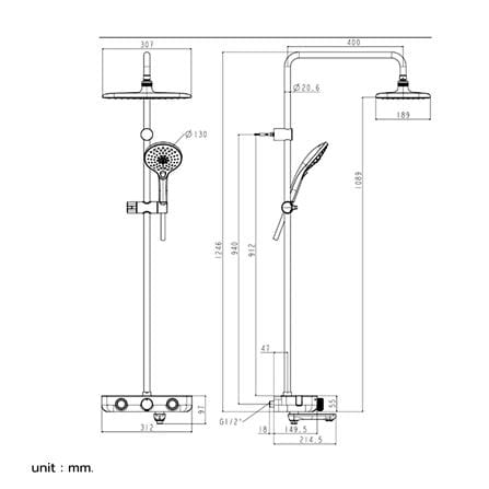 ฝักบัว RAIN SHOWER AMERICAN STANDARD A-6110-978-909AT-HG_1
