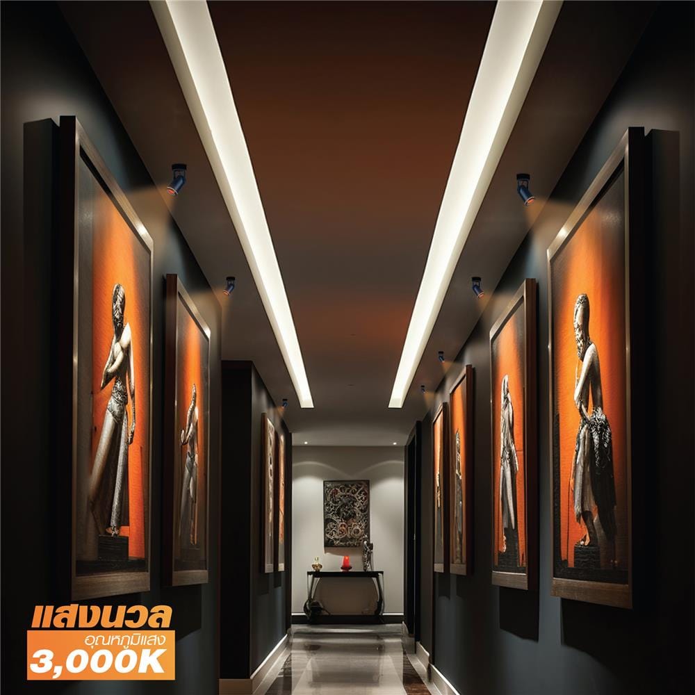 แทรกไลท์ติดผนัง LED HI-TEK HFITL 5 วัตต์ WARM WHITE สีดำ