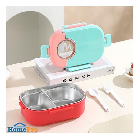 กล่องอาหารสเตนเลส 1 ลิตร 2 ช่อง HOMEPRO สีชมพู/ฟ้า_4
