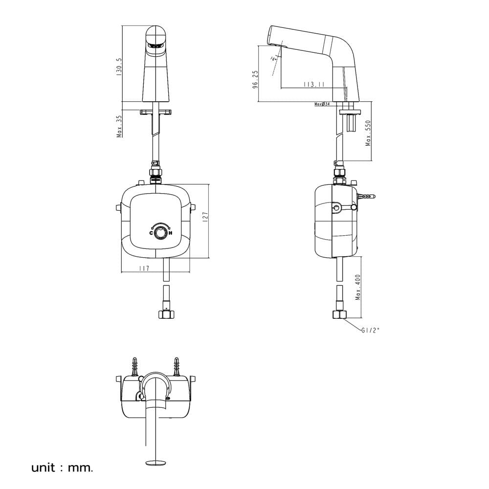 ก๊อกอ่างล้างหน้าอัตโนมัติ AMERICAN STANDARD A-3061-FL-DC
