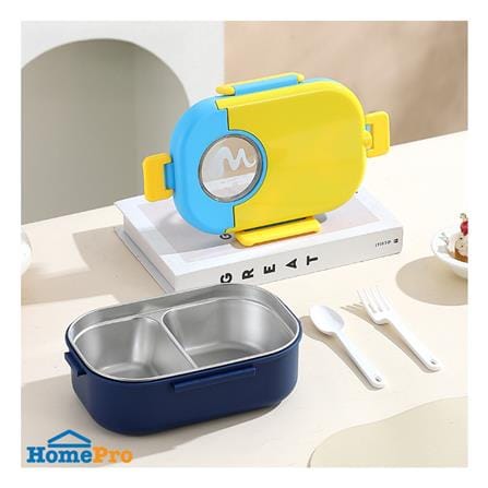 กล่องอาหารสเตนเลส 1 ลิตร 2 ช่อง HOMEPRO สีเหลือง_4