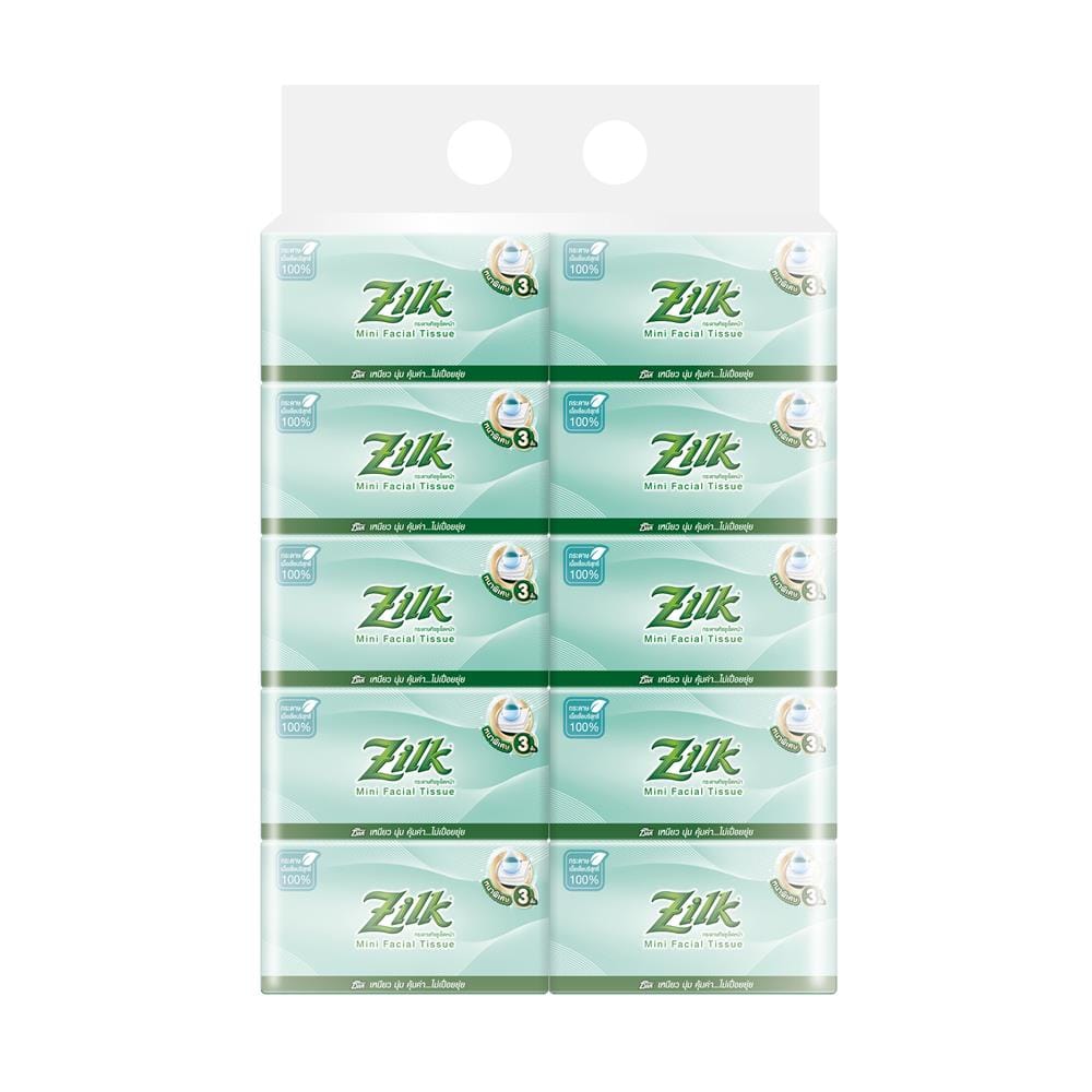 กระดาษเช็ดหน้า ZILK MINI SOFT PACK 130 แผ่น (แพ็ก 10 ชิ้น)