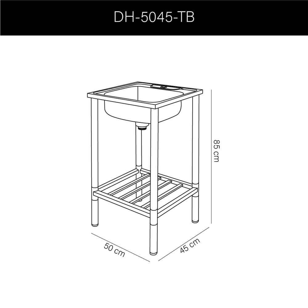 ซิงค์ขาตั้ง 1 หลุม DYNA HOME DH-5045-TB สีเงิน