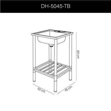 ซิงค์ขาตั้ง 1 หลุม DYNA HOME DH-5045-TB สีเงิน_4