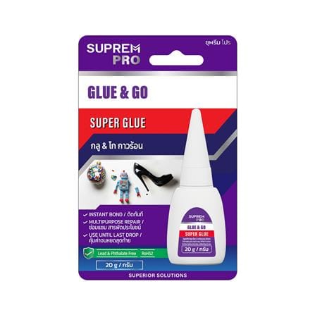 กาวร้อน SUPREMPRO GLUE AND GO 20 กรัม สีใส_1