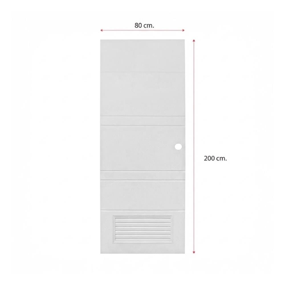 ประตูห้องน้ำ UPVC เจาะลูกบิด MODERNWOOD MLIR010 80x200 ซม. สีขาว