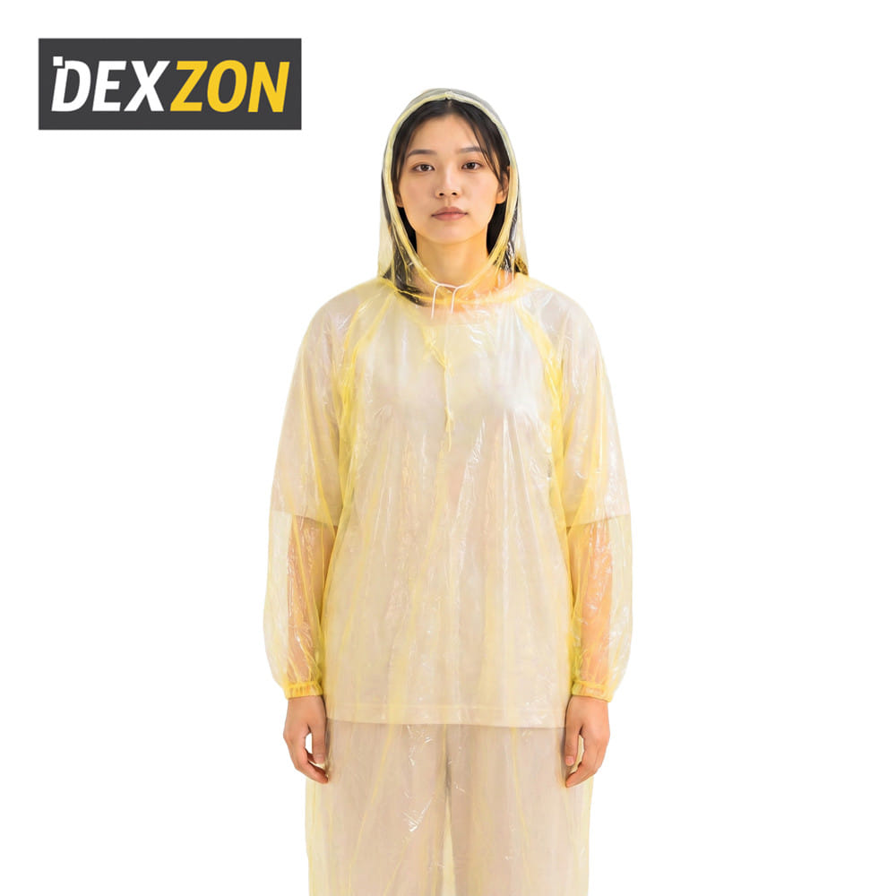 เสื้อกันฝนผู้ใหญ่แบบบาง DEXZON สีเหลือง