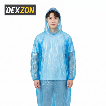 เสื้อกันฝนผู้ใหญ่แบบบาง DEXZON สีฟ้า_0