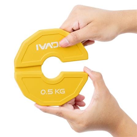 แผ่นน้ำหนัก IVADE สีเหลือง 0.5 กก. 2 แผ่น_2
