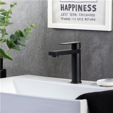 ก๊อกอ่างล้างหน้าเดี่ยว RASLAND RA A121-BK-6886 สีดำ_1