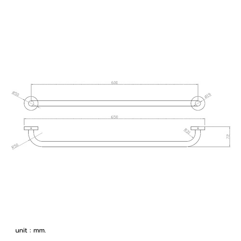 ราวแขวนผ้า RASLAND RA W1516-W99-60 โครม